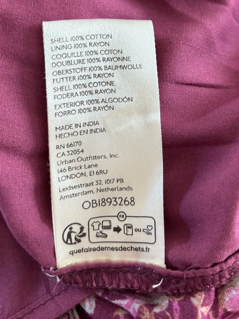 Free People Keep You Mini Dress Berry Combo Floral Boho V-Neck Large EUC